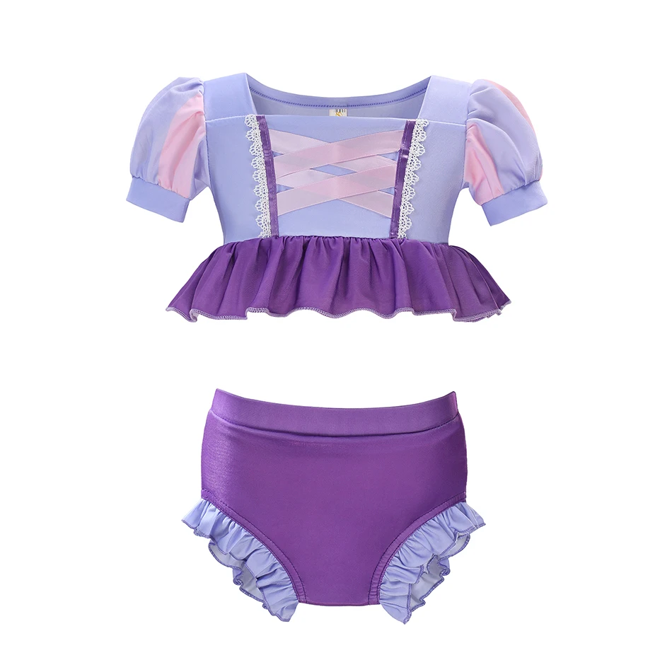 Little Girls Summer Beach Outfit  Swimming Baby Bathing Suit Kids Swimwear Bikini Swimsuit Children Princess Costume