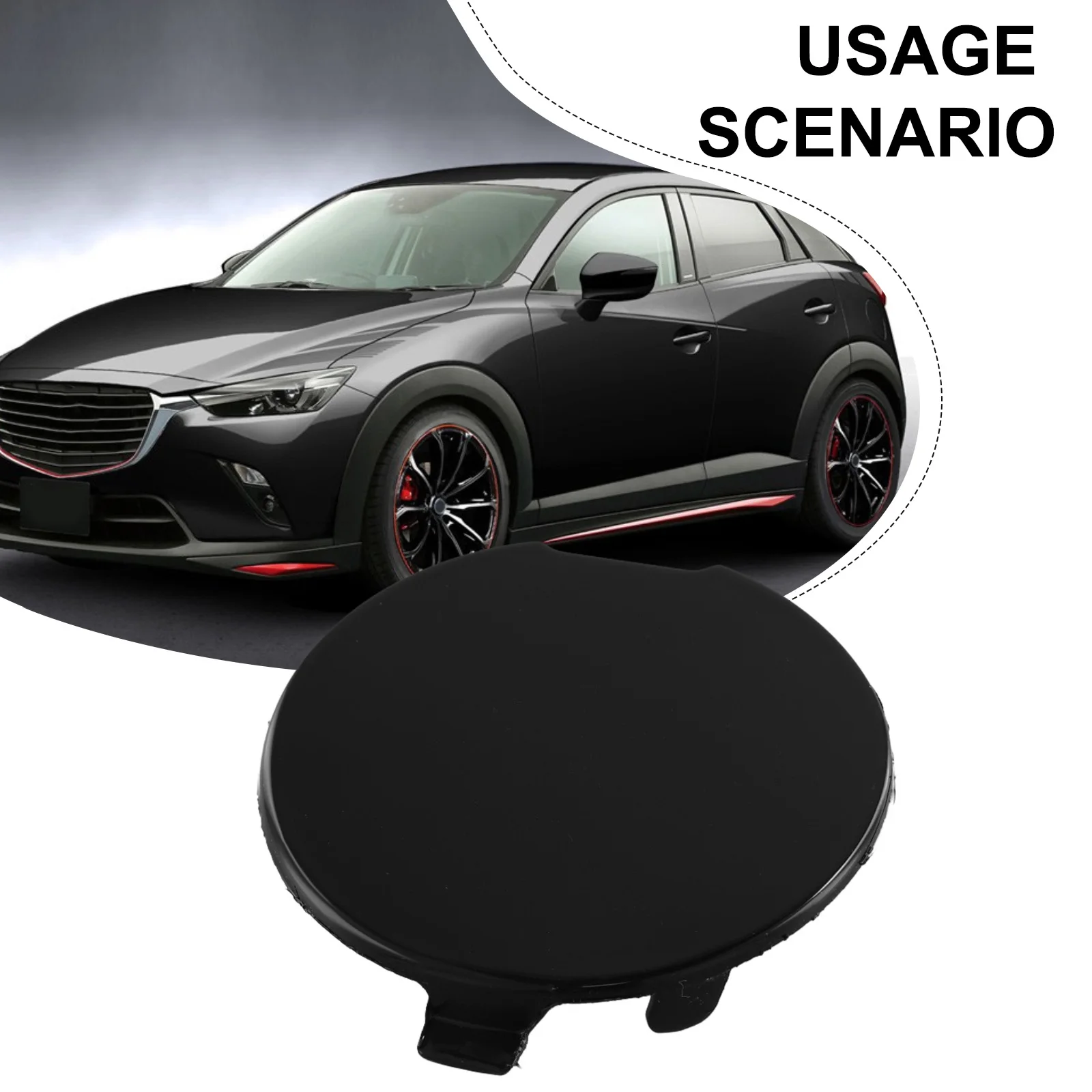 Front Bumper Cap Tow Hook Cover Front Bumper Mount Easy Installation For Trailer Hauling For Mazda 2014-2023 Front