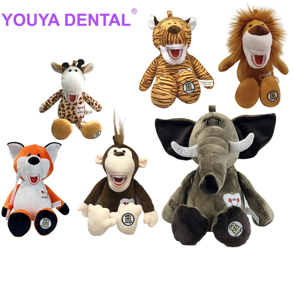 Dental Plush Dolls Teaching Tooth Model For Kids Learning Brushing Educational Soft Toys Animal Dental Brushing Teeth Teaching M