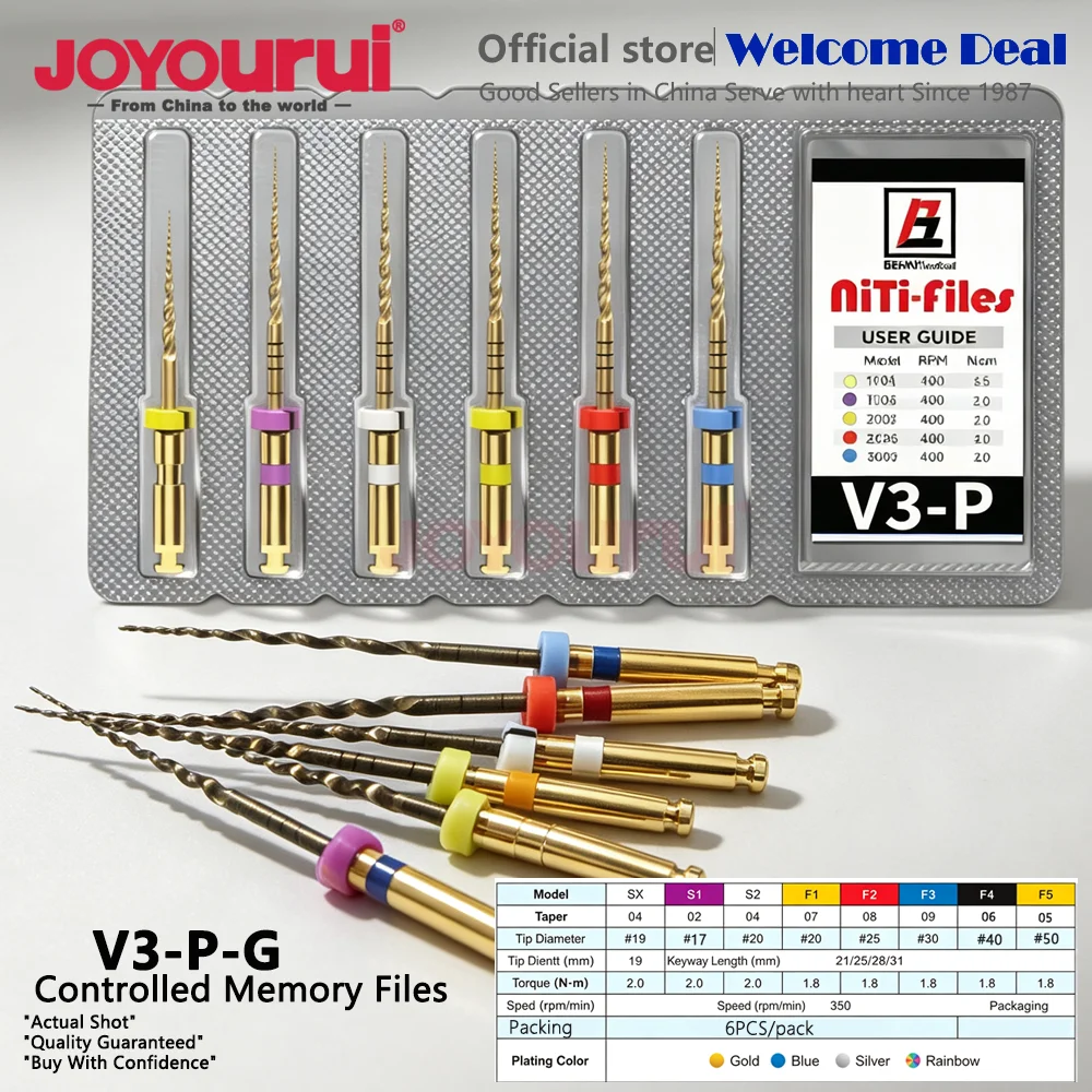 6Pcs Dental Endomotor SX-F3 NiTi Rotary Files Endo Flexible Root Canal Drills Handpiece Limas Endodonticas Rotatorias 25MM/31MM