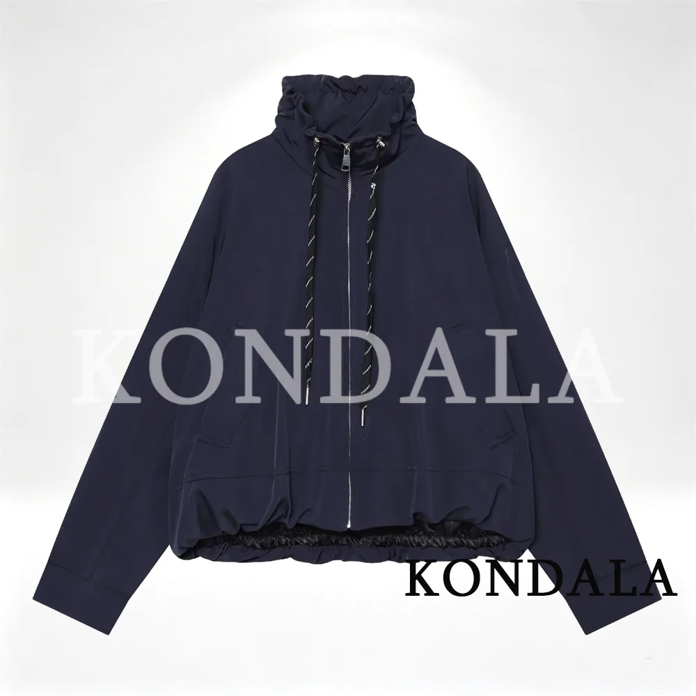 KONDALA Damen Casual Chic Stehkragen-Jacke Rot Street-Sport-Stil Jacke 2026 Herbst Winter Trendige Lose Reißverschluss-Steppjacke – Detail 18