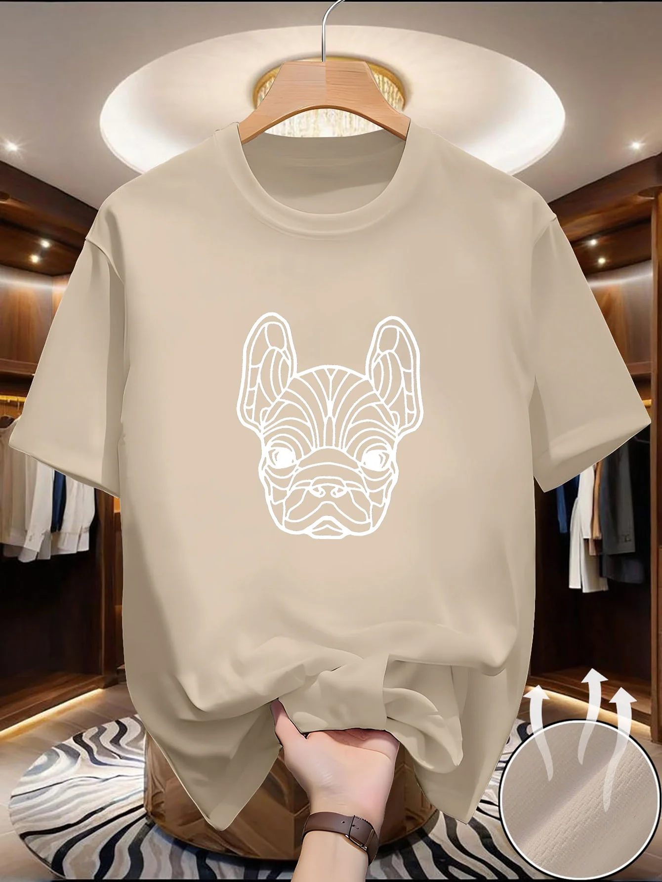 Ein kurzärmeliges Herren-T-Shirt mit Rundhalsausschnitt, ausgestattet mit einer Mischung aus weichem Komfort, hochwertigen Eigen image 2