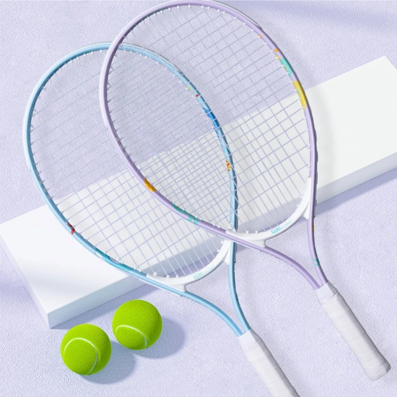 

New Children's Tennis Racket Aluminum Alloy Sports Tennis Racket Men's and Women's Double Tennis Racket Set