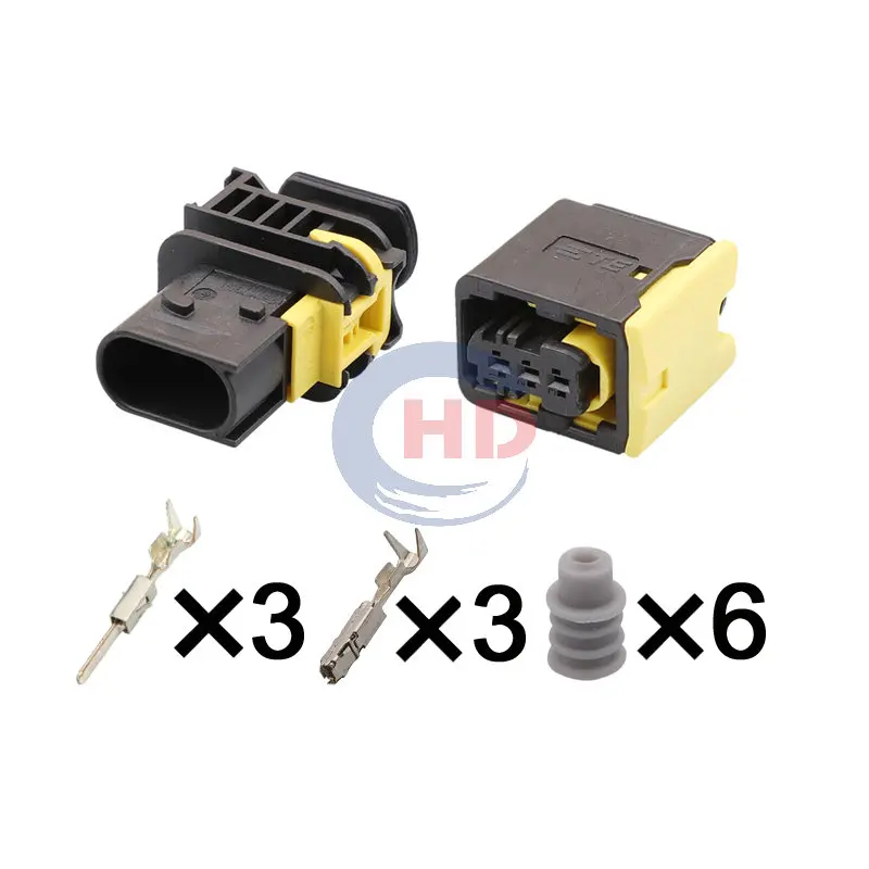 

1-20 sets 3-Pin Solenoid Valve / Pneumatic Socket (3-Wire) 1-1703843-1 1-1418448-1