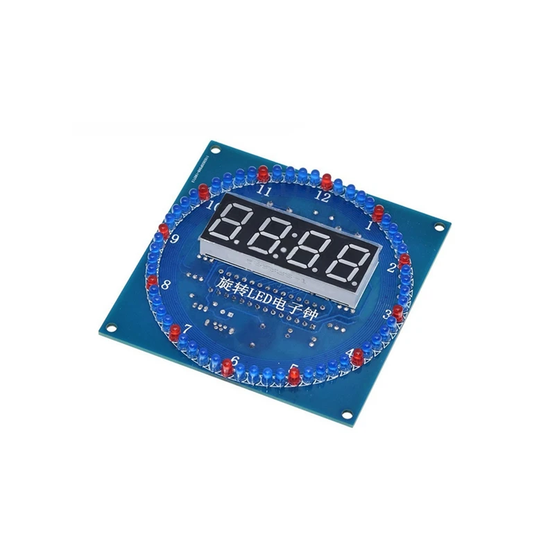 Kit orologio digitale elettronico Scheda di apprendimento microcontrollore C51 DS1302 Modulo display a LED rotante Parti di produzione fai-da-te