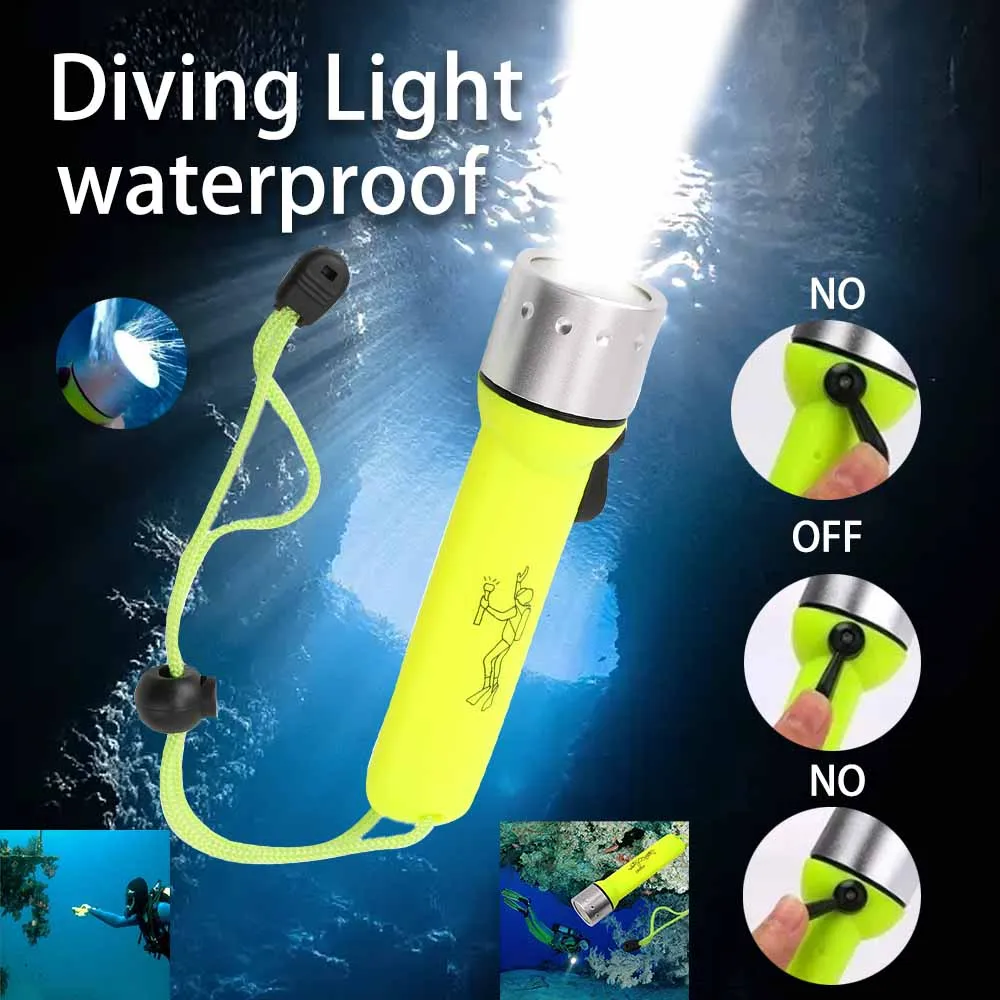 Powerful Flashlight on the Battery Mini Portable Lighting Lights High Lumen LED Diving Flashl Waterproof Flashlightight Lantern