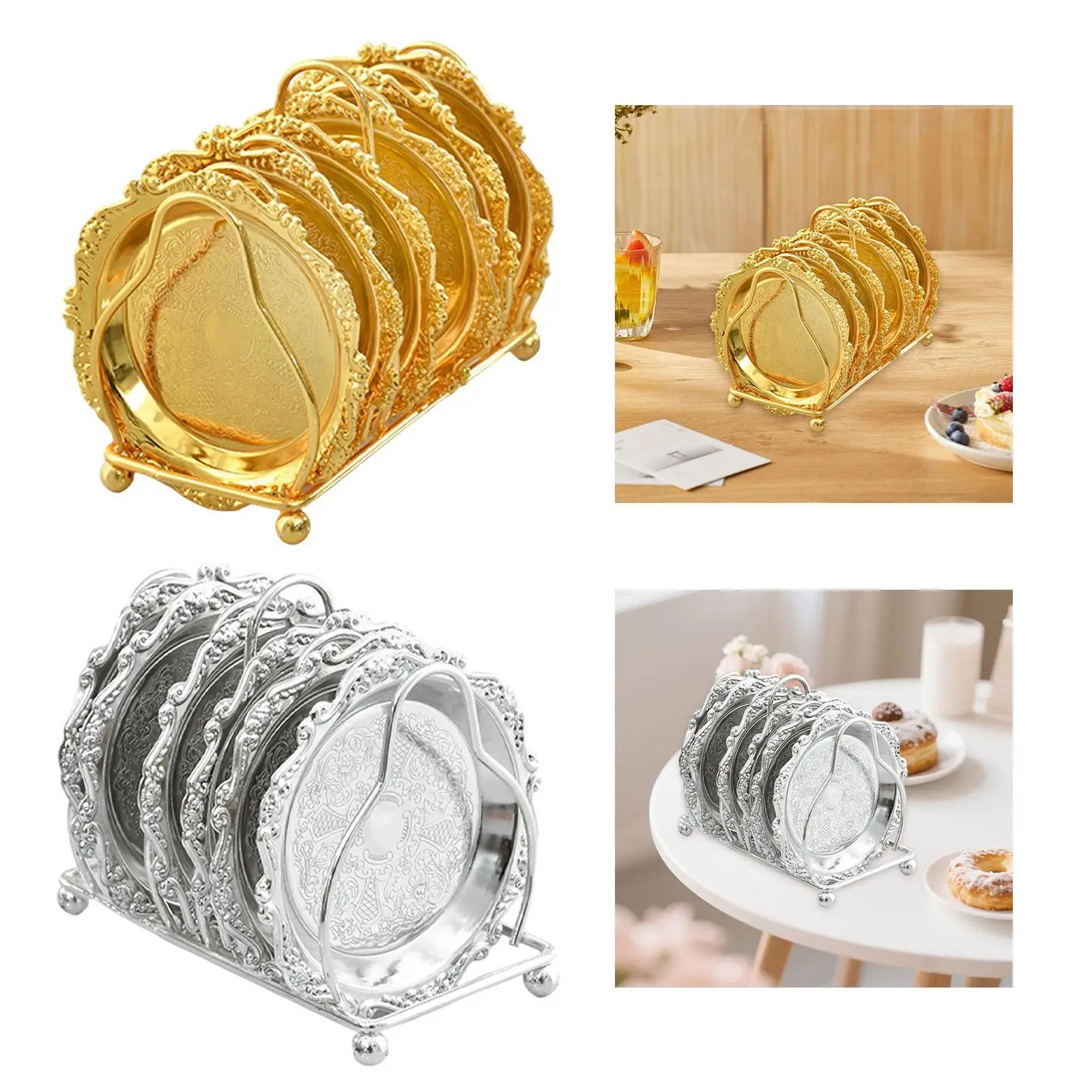 6x Présentoir à fruits, assiette à cupcakes, support à pâtisseries, présentoir de desserts pour table, assiette à fruits pour bureau, fête, célébration, Thanksgiving