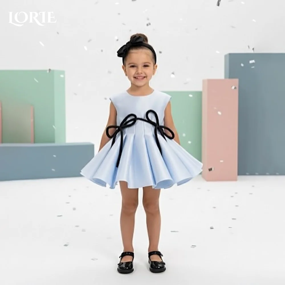 

LORIE Sweet Satin Flower Girl Dress for Weddings A-Line Ball Strapless with Bow Girl Dresses Customized Princess Gril Party Gown
