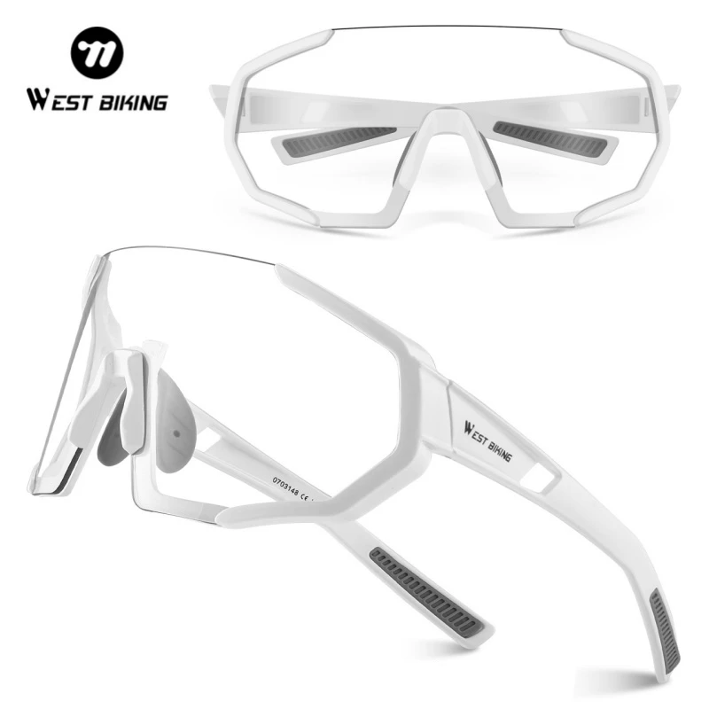 

WEST BIKING противотуманные велосипедные очки фотохромные велосипедные очки UV400 солнцезащитные очки в большой оправе мужские и женские спортивные очки для верховой езды
