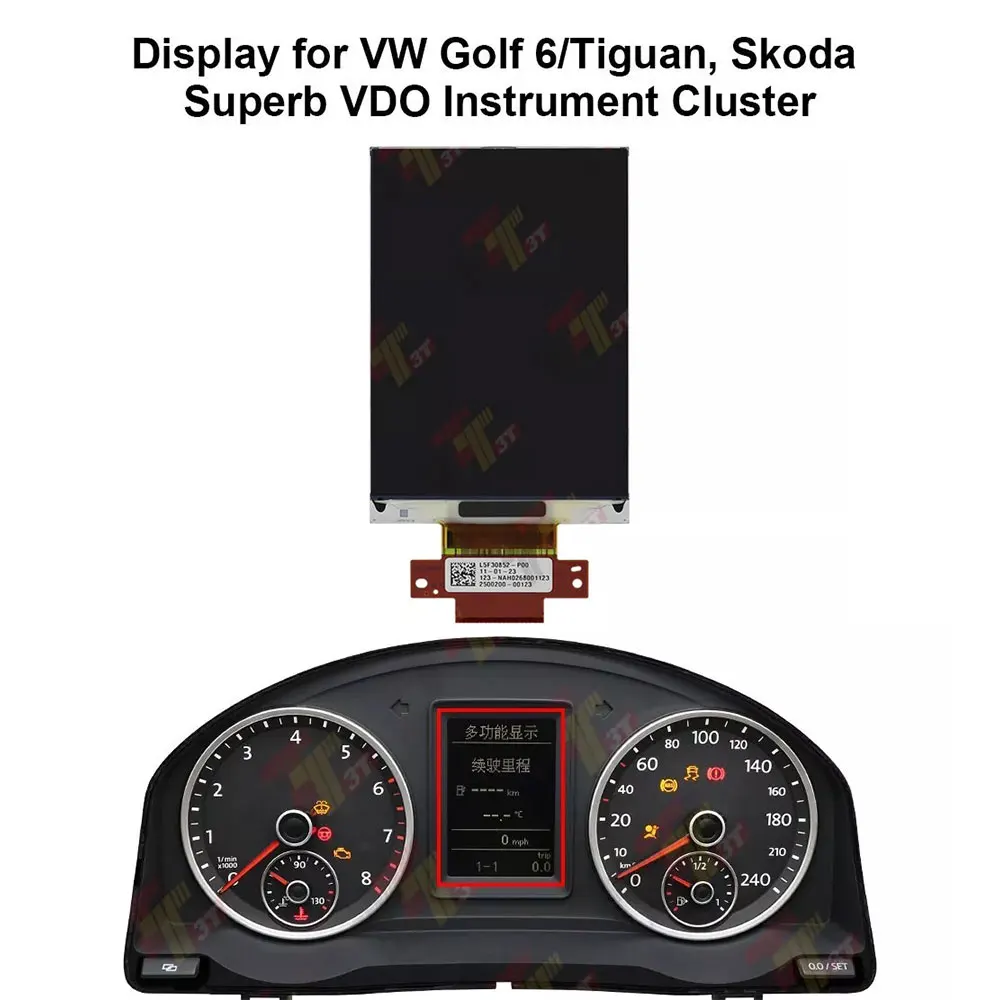 

LCD Display for VW Golf 6 MK6 VI /Tiguan Skoda Superb VDO Instrument Cluster