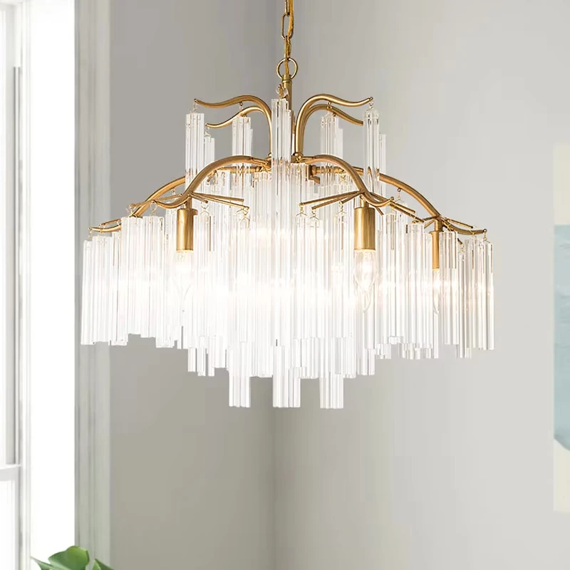 Luxury American Style LED Pendant Light Living Room Dining Room Plum Blossom Glass Tube LED Pendant Light