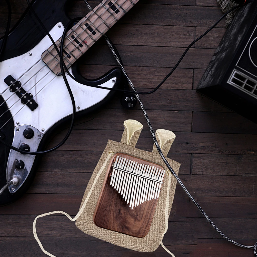 

2 Pcs Thumb Gig Bag Canvas Storage Cloth Kalimba Holder Wear-resistant Container Thickened Portable Pouch Piano Stand