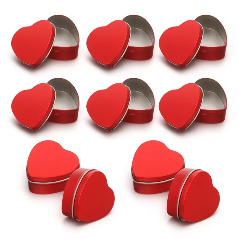 

10pcs Heart Shaped Candy Box Tinplate Safe Valentine Gift Storage Chocolate Party Cookie Boxes Tinplate Jars