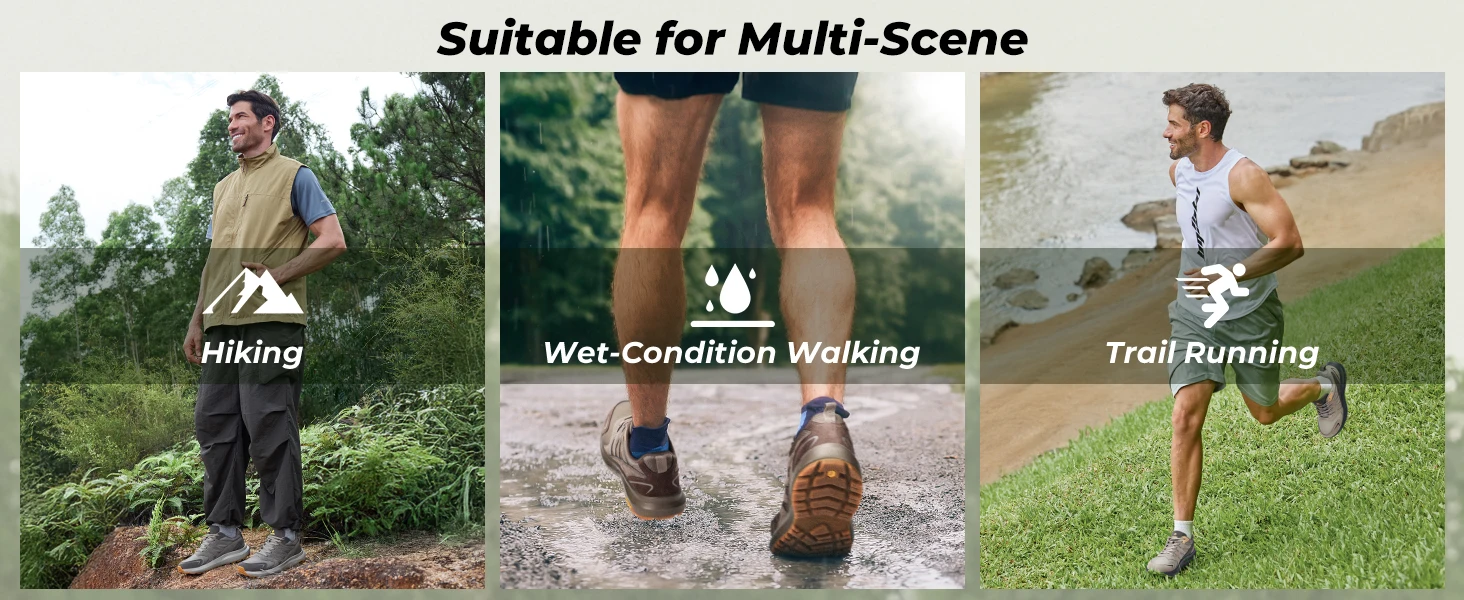 Fitville Outdoor-Wanderschuhe, wasserabweisende, extra breite Trekking- und Kletterschuhe für Herren, Sneakers mit hoher Rückfederung – Detail 9