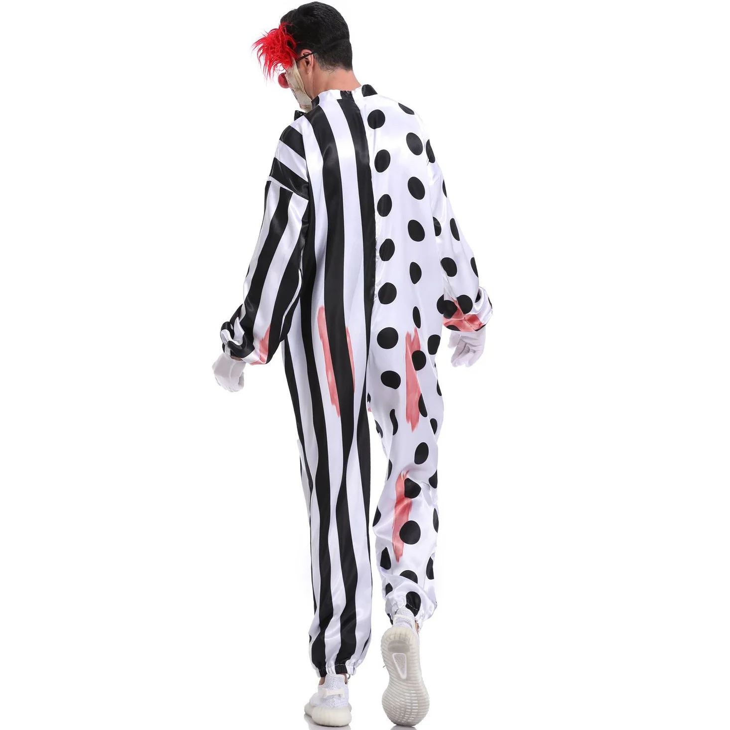 Adult Cosplay Evil Clown Costume Scary Bloody Clown Game Costume