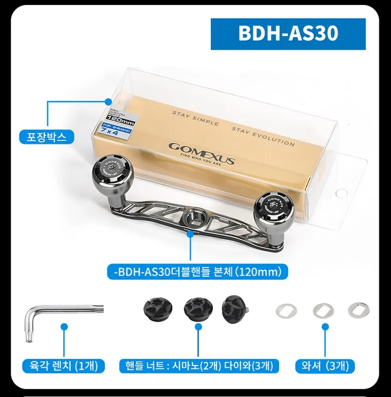 Gomexus Aluminium-Griff mit Aluminium-Knopf BDH-AS30 Ersatzteile für Baitcasting-Rollen Predator Power Fishing Tai Rubber – Detail 7