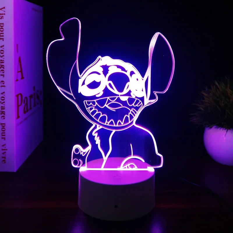 3D Night Light Stitch cartoon with Remote Control and Smart Touch Room Decor Lamp Birthday Valentine\'s Day Christmas Gifts