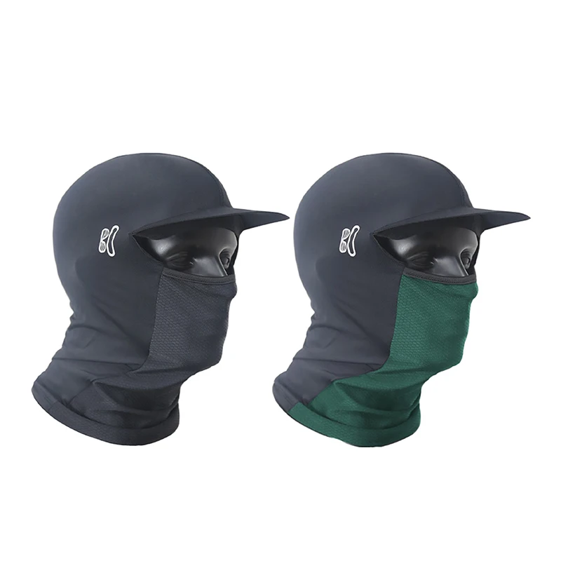 

Summer Ice Silk Cap Breathable Elastic Anti-UV Balaclava With Brim Cycling Running Helmet Liner Hat Sun Protection Head Covering