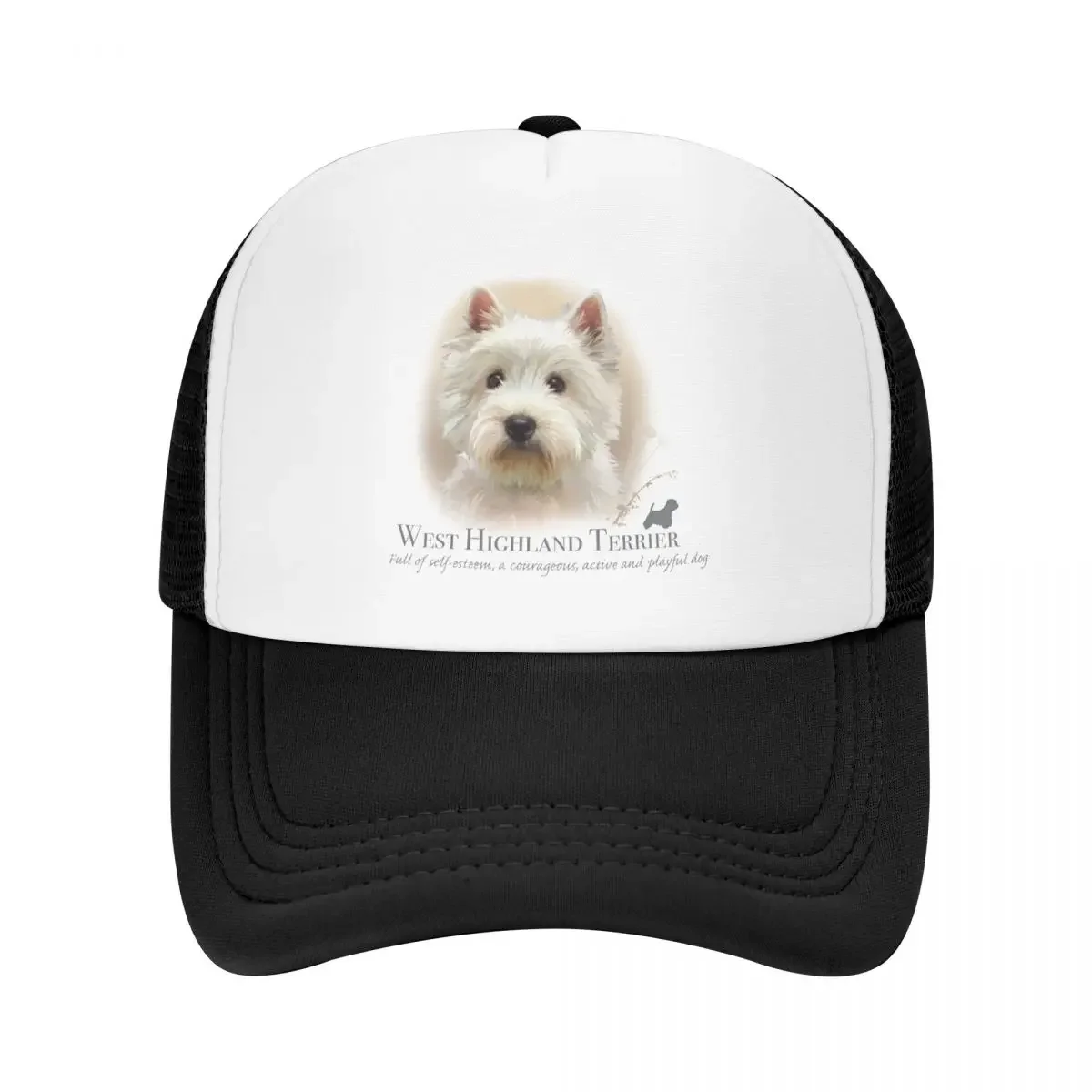 

Custom Westie Baseball Cap Men Women Adjustable West Highland White Terrier Dog Trucker Hat Sports