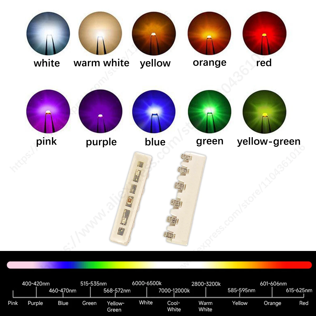 020 6-poliger RGB-LED-Chip – CA/CC Common Anode Cathode SMD 3528, vollfarbige, ultrahelle, seitlich emittierende Diode