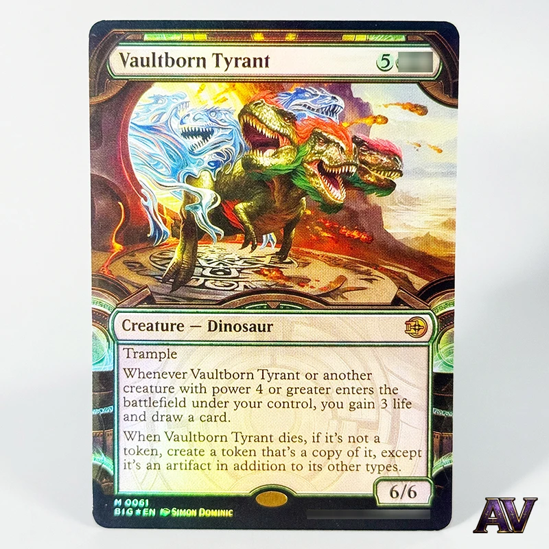 

Vaultborn Tyrant [English] Simulacrum Synthesizer Foil No.0061 Card Artifact Dinosaur Play Game Magical Rare Trading Proxy Cards