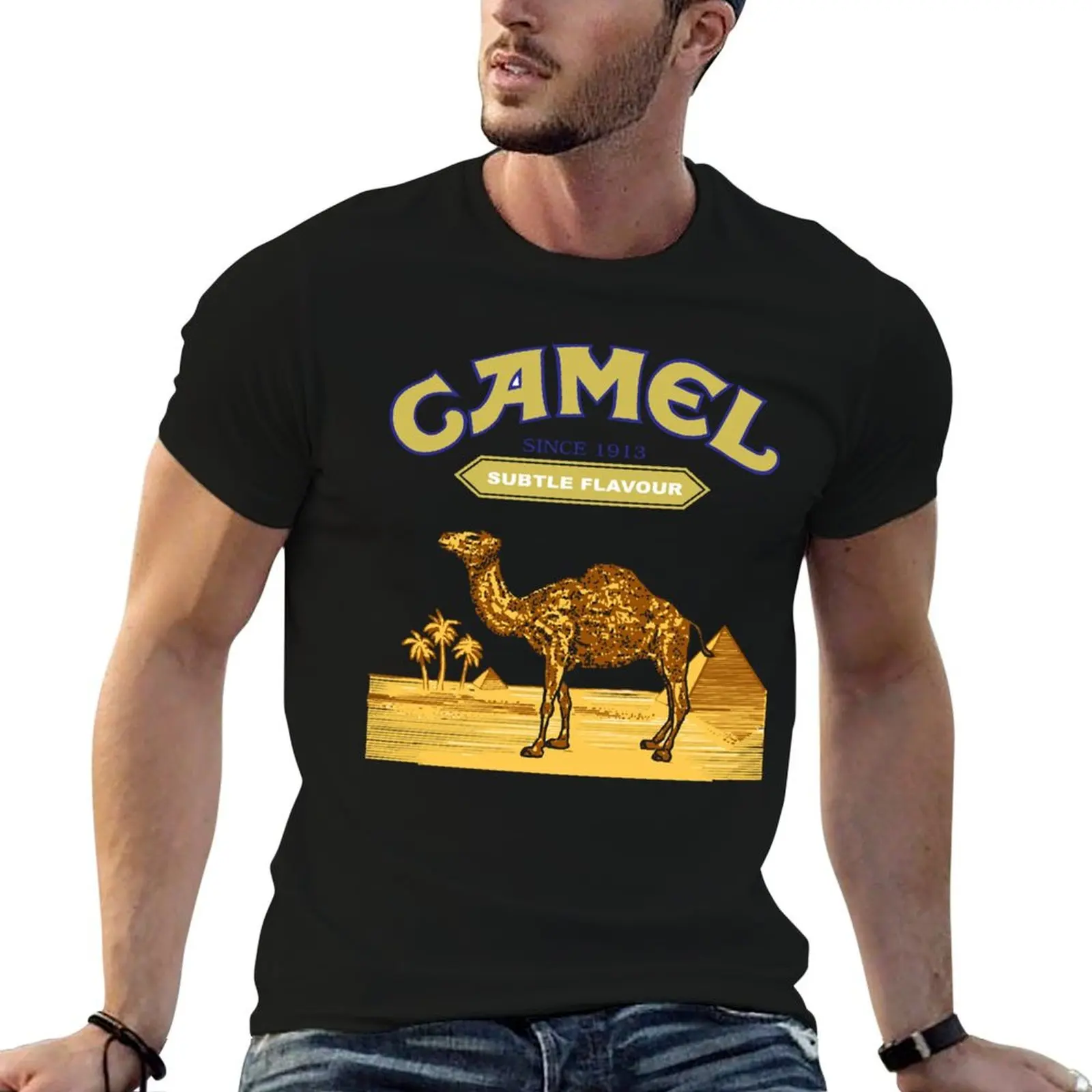 

cigarettes t shirt t shirt heavy designer cotton T-Shirt man man Camel