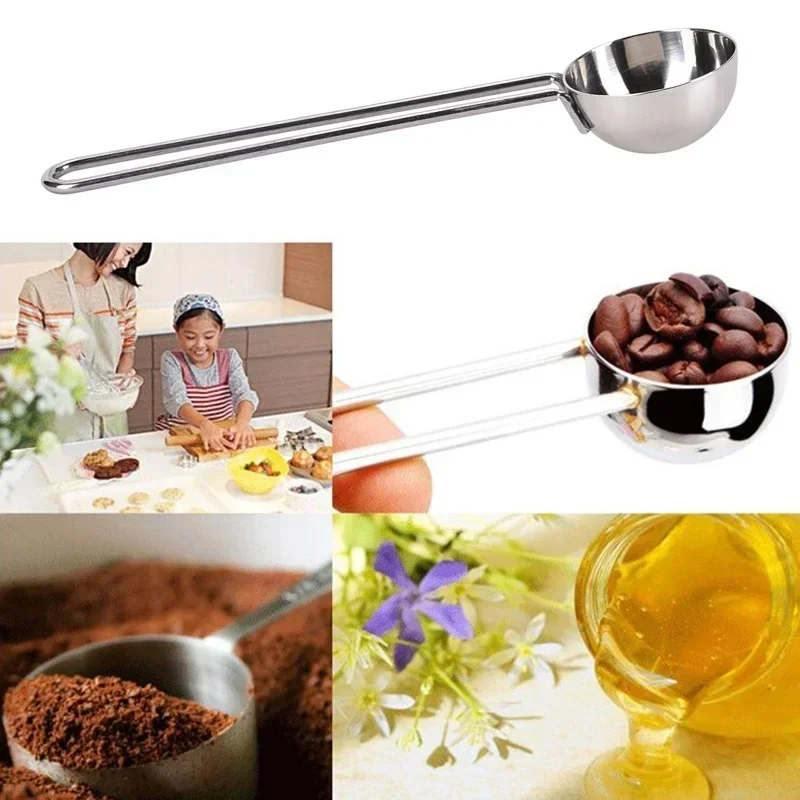 Stainless Steel Measuring  Powder Measuring Spoons with Graduated Scales Long Handle Milk Powder and Fruit Powder Scoops