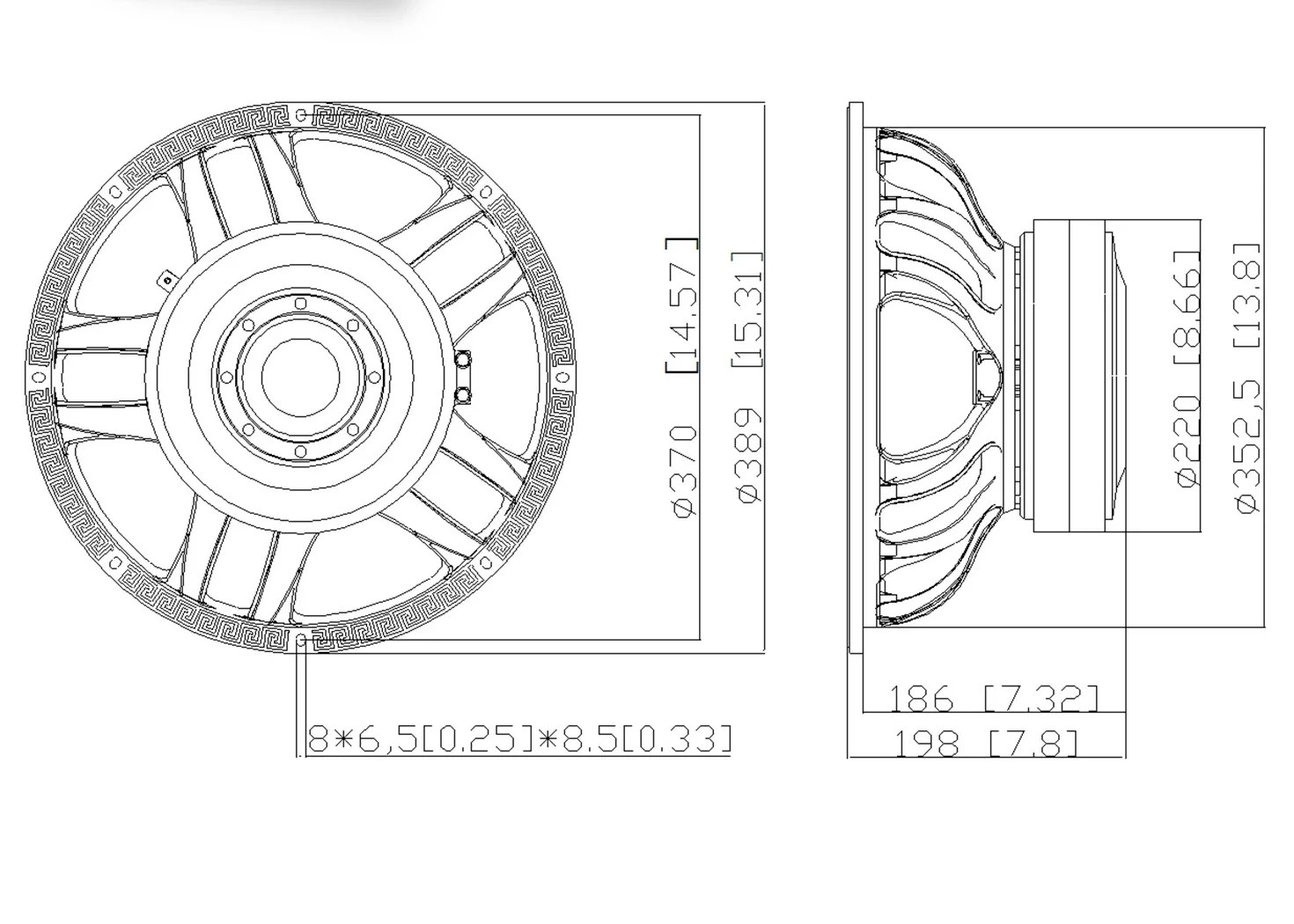 Speakers Professional 15 inch Bass Speaker 2400Watt Powered Subwoofer.