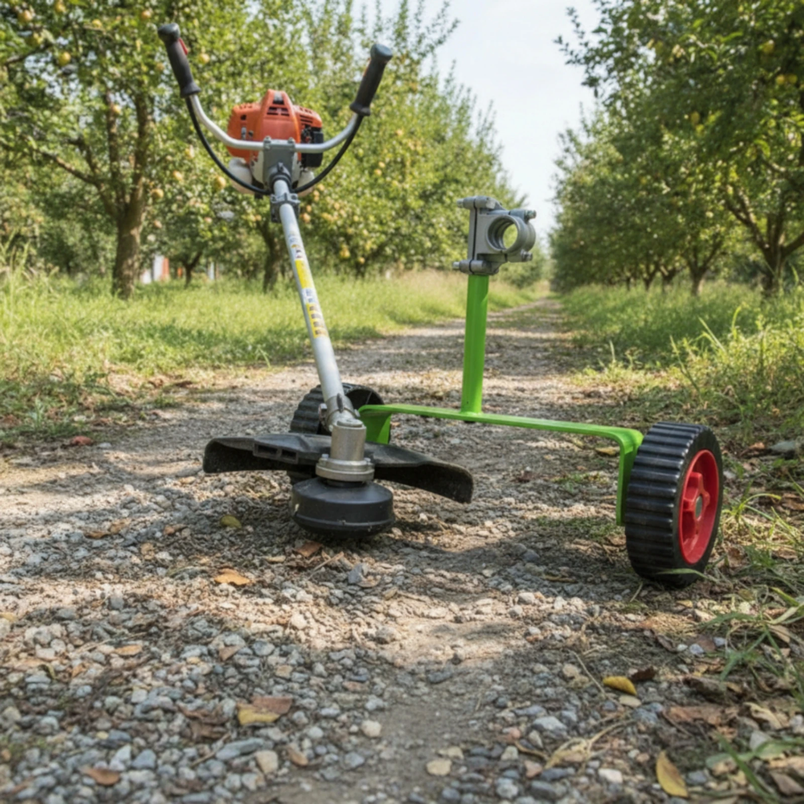 String Trimmer Wheel Attachment Adjustable Trimmer Support Wheel Attachment Grass Eater Support Wheels Easy to Install