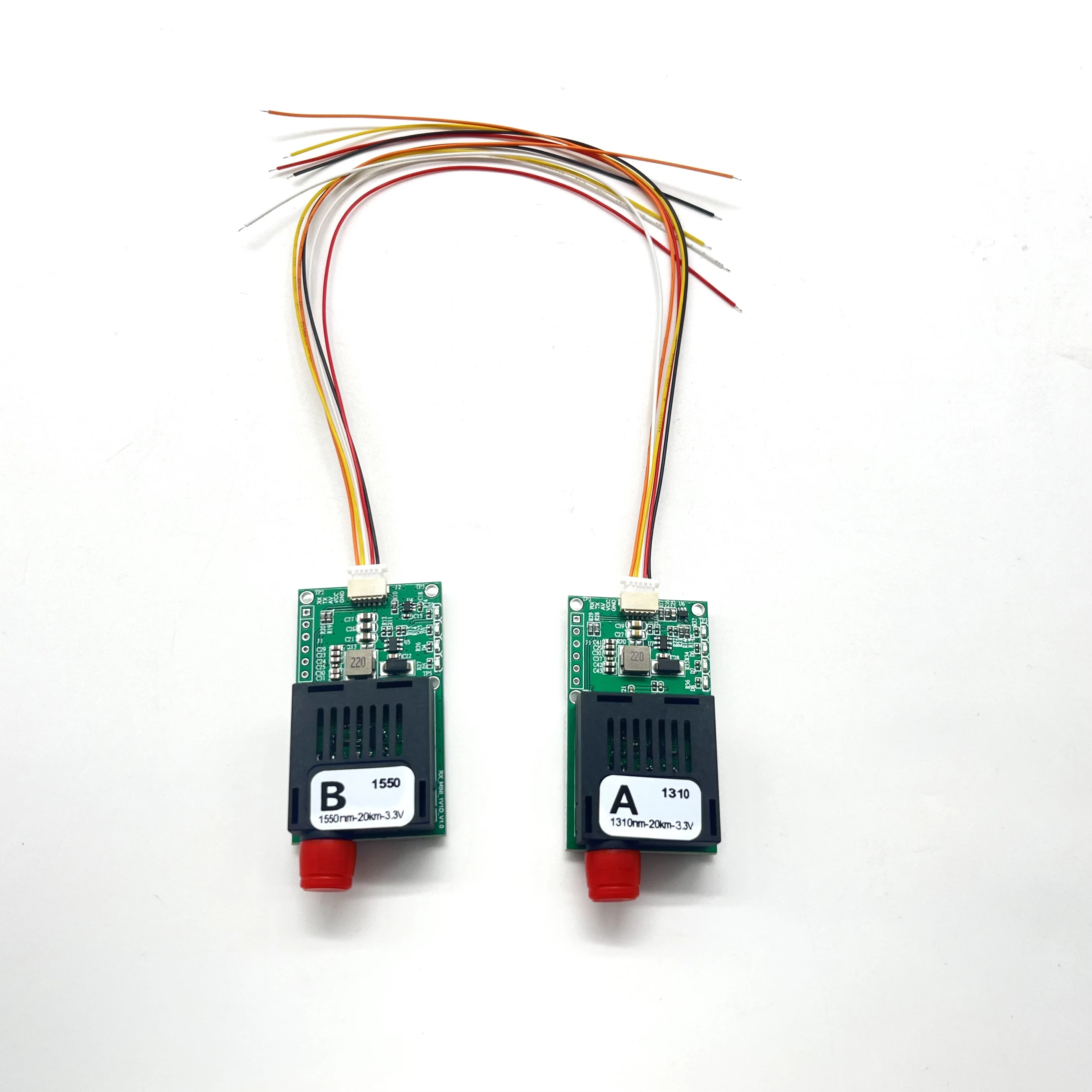 NCZOBOE 20KM TTL Optical Transceiver Module 155M 1310/1550nm for FPV Drones with RX/TX/AV Interfaces Video UART/SBUS