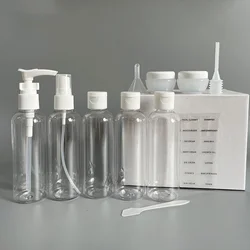 Set di bottiglie riutilizzabili da viaggio da 11 pezzi contenitore portatile per lozione cosmetica Toner Spray Shampoo crema Set di forniture per il turismo