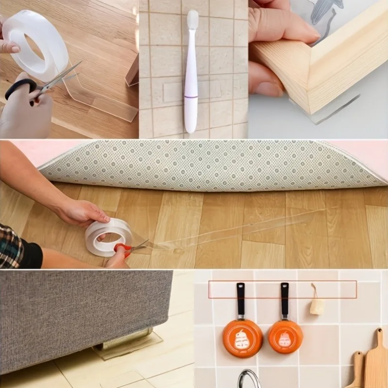 Heavy‑Duty Reusable Nano Tape | Strong Adhesion, Multi‑Surface Use, For Crafts & Decor