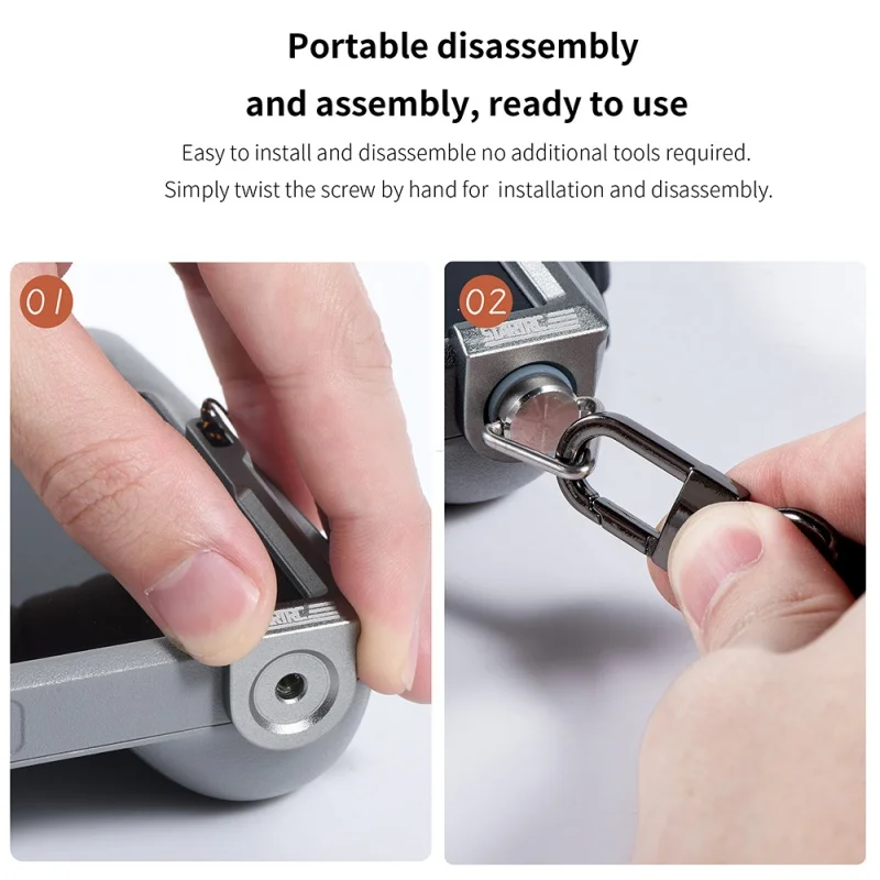 Metalowy uchwyt z paskiem do zawieszenia, zapewniający samobalansowanie, do pilota DJI RC/RC2, smycz do joysticka do DJI Mini 5 4 Pro/Air 3S/3/Flip — zdjęcie produktu 5