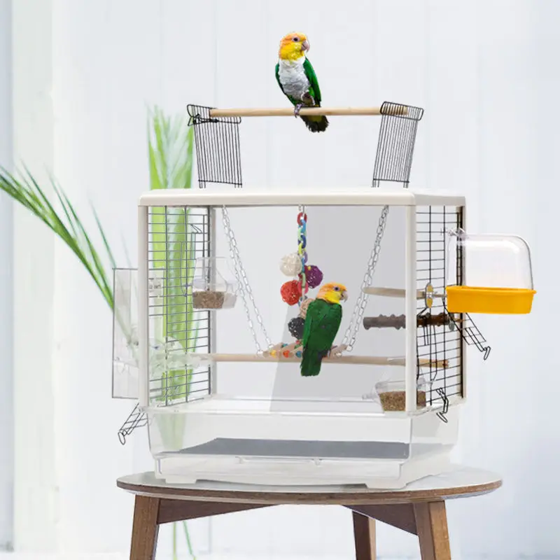 Acrylic bird cage. Yuedi Parrot Large Peony Tiger Skin Interactive Cage. Large Transparent Ornamental Bird Cage PE17 Hot