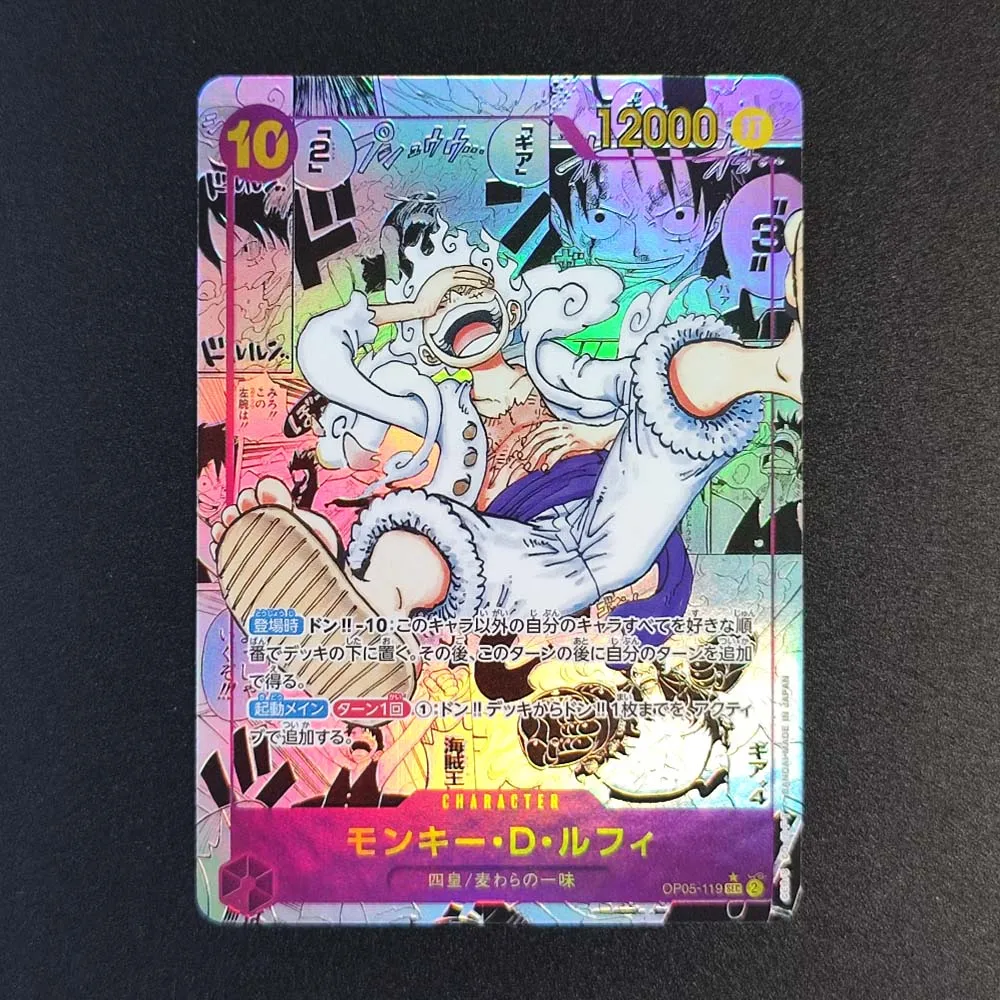 DIY Proxy One Piece OPCG English/Japanese Color Flash/Hot Stamping/Hot Silver Monkey.D.Luffy OP05-119 Game Collection Card Toy
