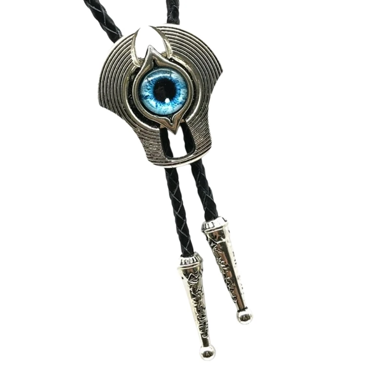 Unisex Western Evils Eye Stone Jewelry Bolo Tie Necklace Necktie Shirt Chain