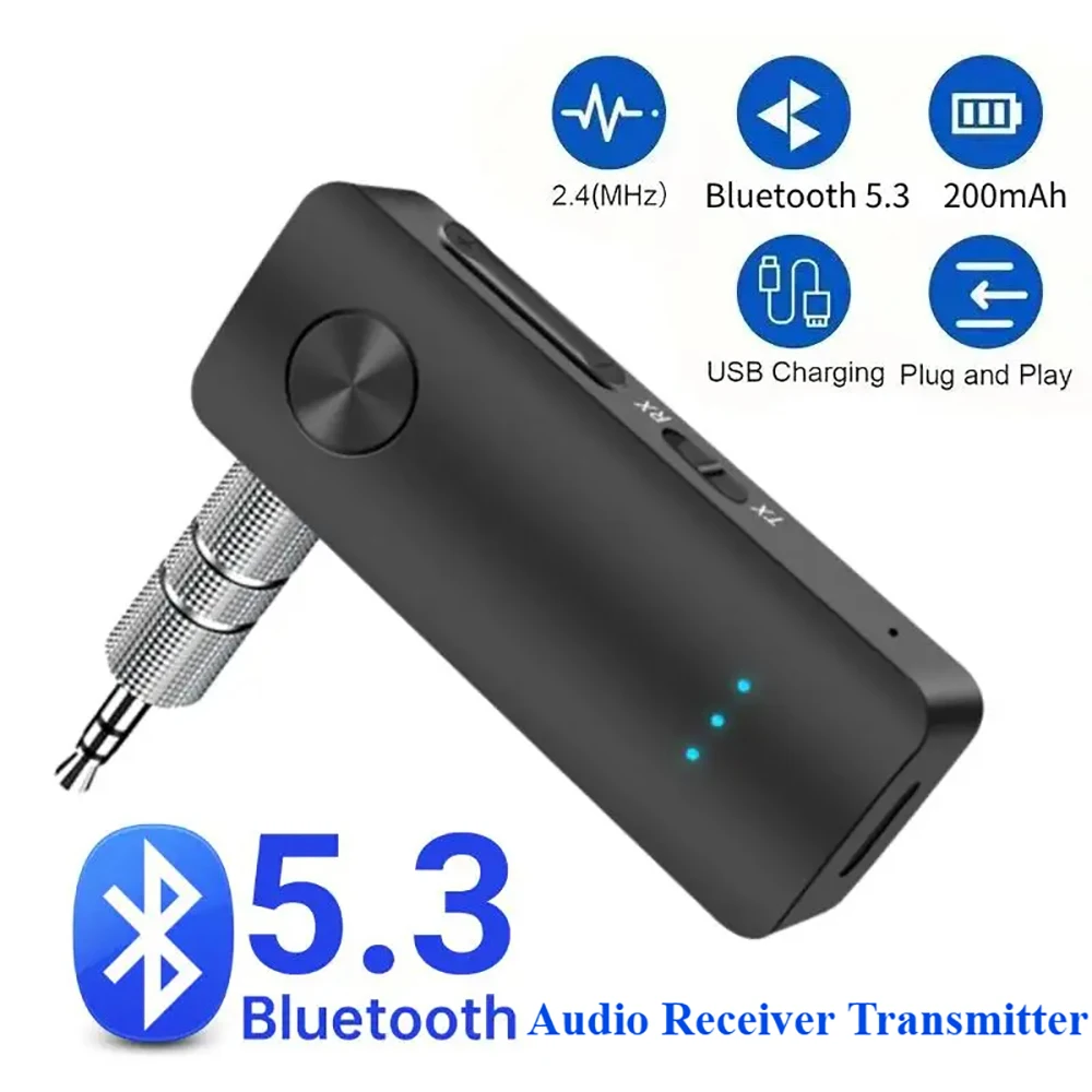

Обновленный 2 в 1 Bluetooth 5,3 передатчик-приемник Bluetooth AUX беспроводной адаптер 3,5 мм стерео для наушников автомобильная аудиосистема громкой связи
