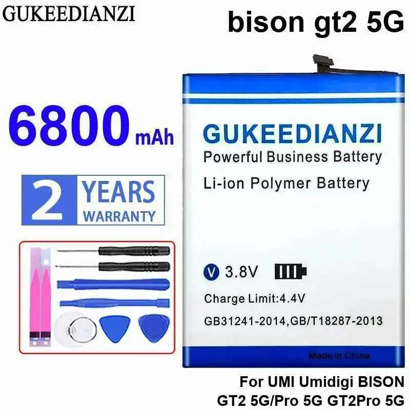 

For Umi Umidigi Bison GT2 5G Pro 5G GT2Pro 5G 6800mAh Mobile Phone Battery Long-Lasting High-Capacity