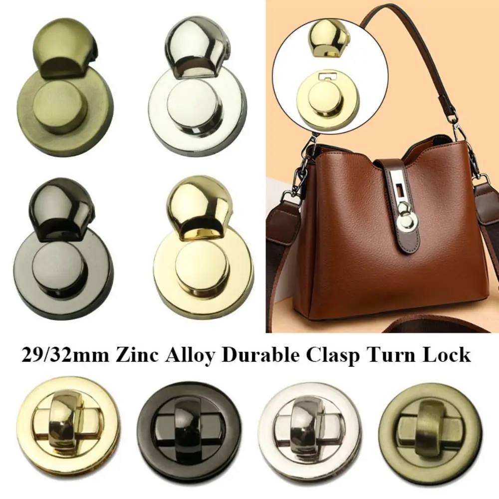 

High Quality Metal Round Clasp 4 Colors Durable Oval Twist Lock 29/32mm Purse Luggage Hardware DIY Handbag