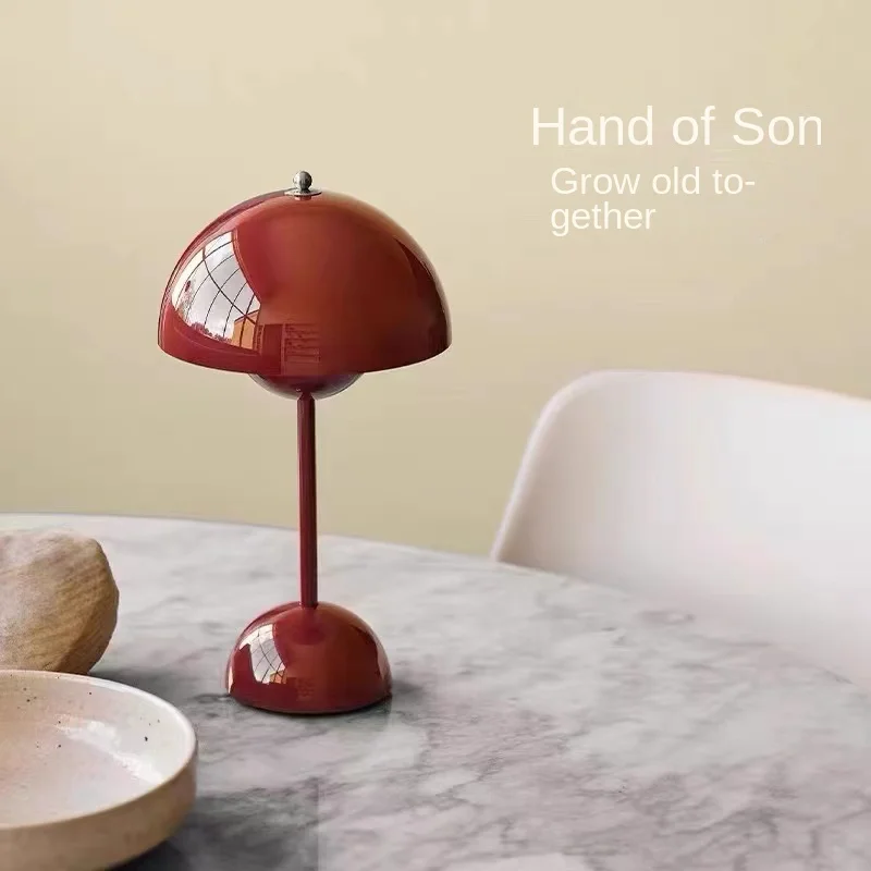 

LED mushroom lamp flower bud desk lamp charging touch Nordic home bedroom bedside lamp study decoration desk lamp