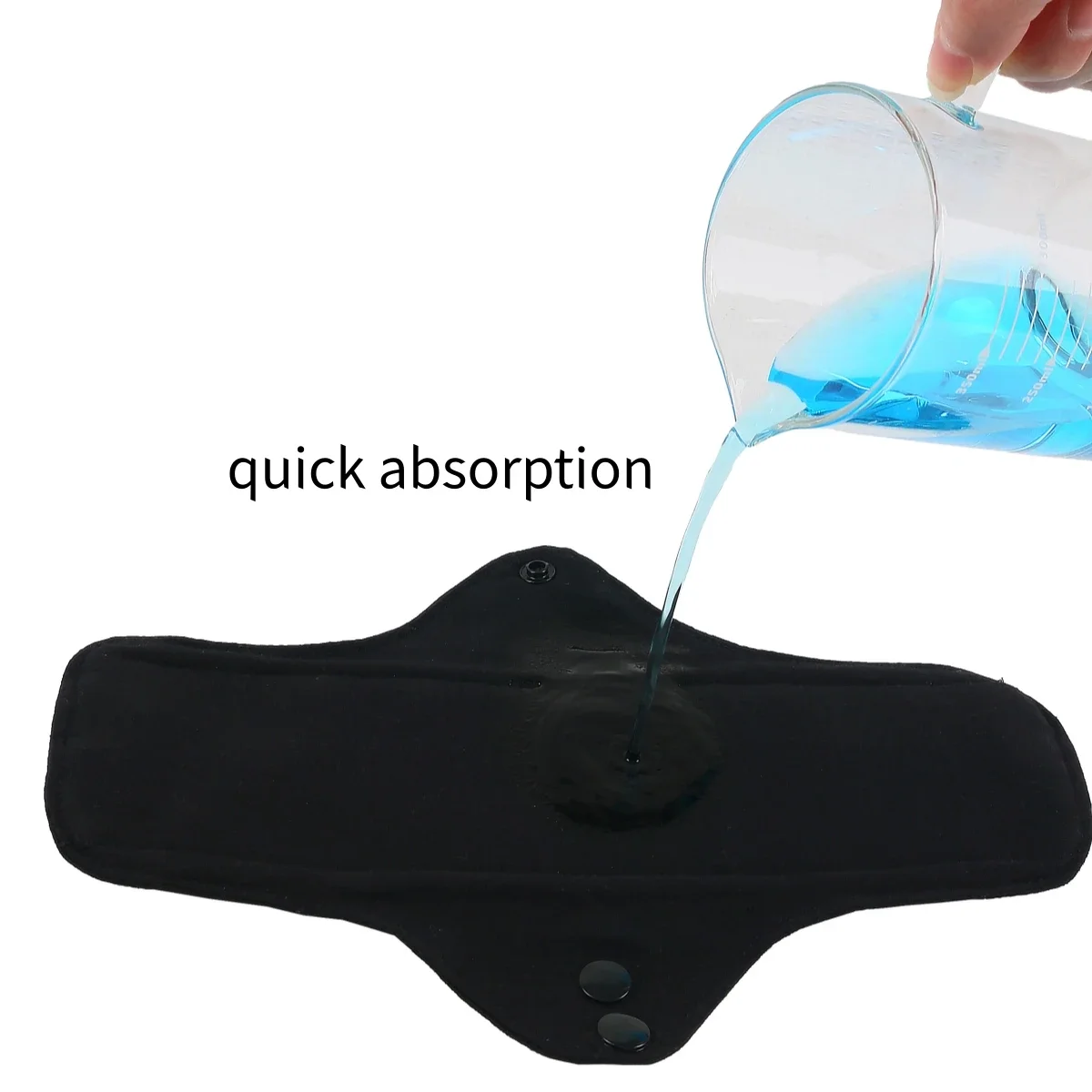 Picture 7: Black Cotton Sanitary Pad Reusable Menstrual Pads Heavy Flow Women Menstrual Period Washable Sanitary Napkin Dropshipping