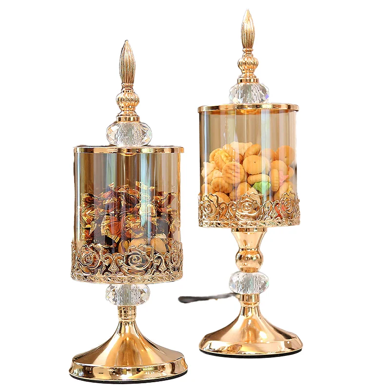

European wedding candy transparent storage tank household living room snack storage box wholesale decorative ornament candy box