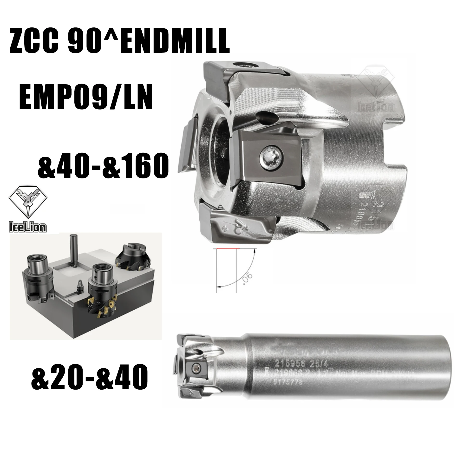 

Φ40-Φ125 ZCC 90 degree EMP09 Shoulder milling tools LNKT12 edging tools Large double sided hexagonal heavy cutting Face milling