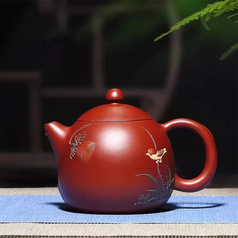 

Yixing-Pure Handmade Xishi Tea Pot, Purple Clay Pot, Single Person Household Kung Fu Tea Set, Large Capacity, Original Mine