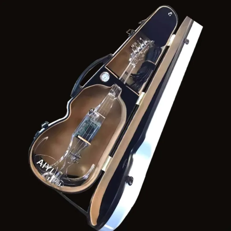Electronic Violin Advanced Customized Handmade Transparent Crystal Luminous Electronic Violin