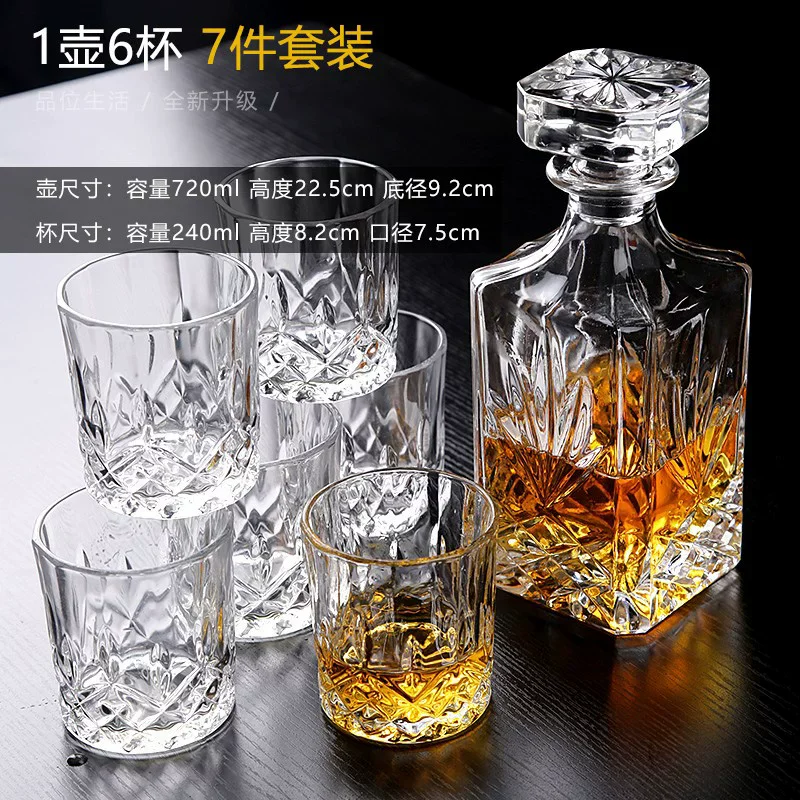 Creative Large Crystal Wine Glasses Set Modern Whiskey Luxury Cocktail 6 Shot Glass Dispenser Glass Cup Brandy Carafe Gift 5