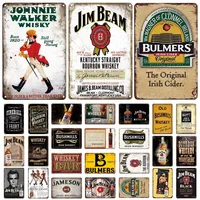 Retro Vintage JIM BEAM Whisky Metal Sign  Decorative Tin Plate for Bar Pub Club Man Cave  Perfect Wall Decor for Home Office or
