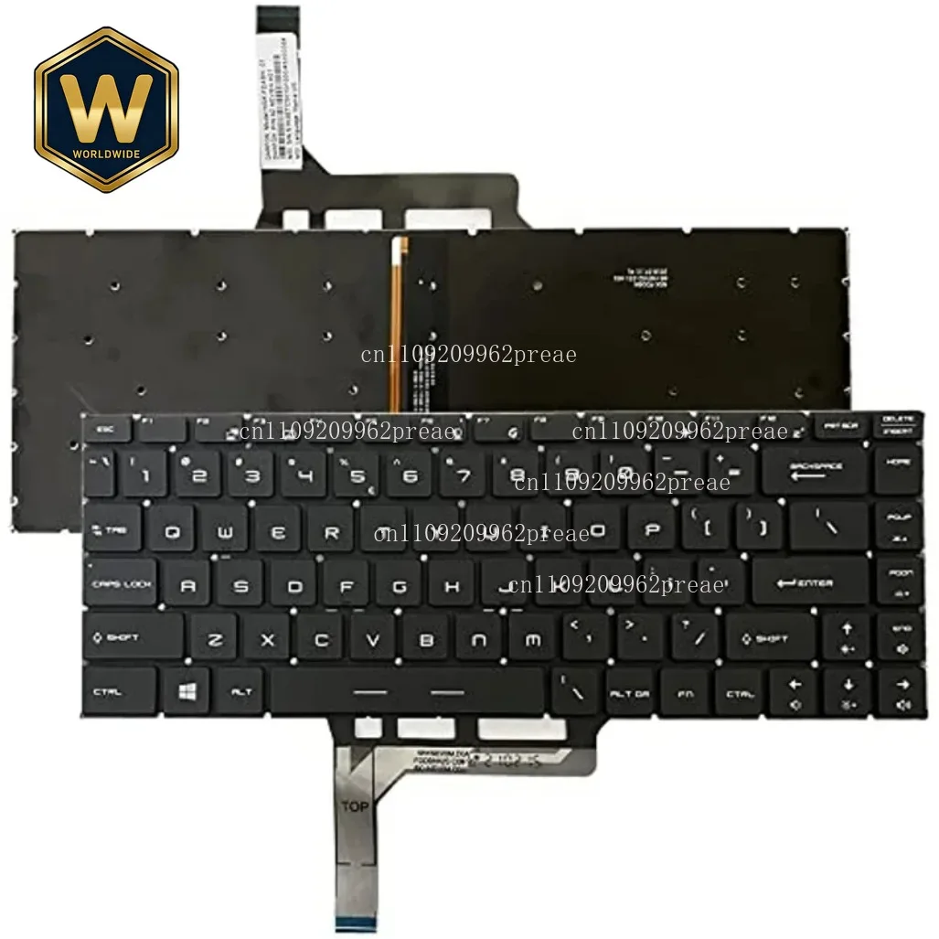 Backlit US Keyboard Replacement for MSI GS65 Stealth/GS65VR/MS-16Q1/MS-16Q2/8SE/8SG/8SF Thin/8RE/8RF (NSK-FDABN_B00, P-180402-2)