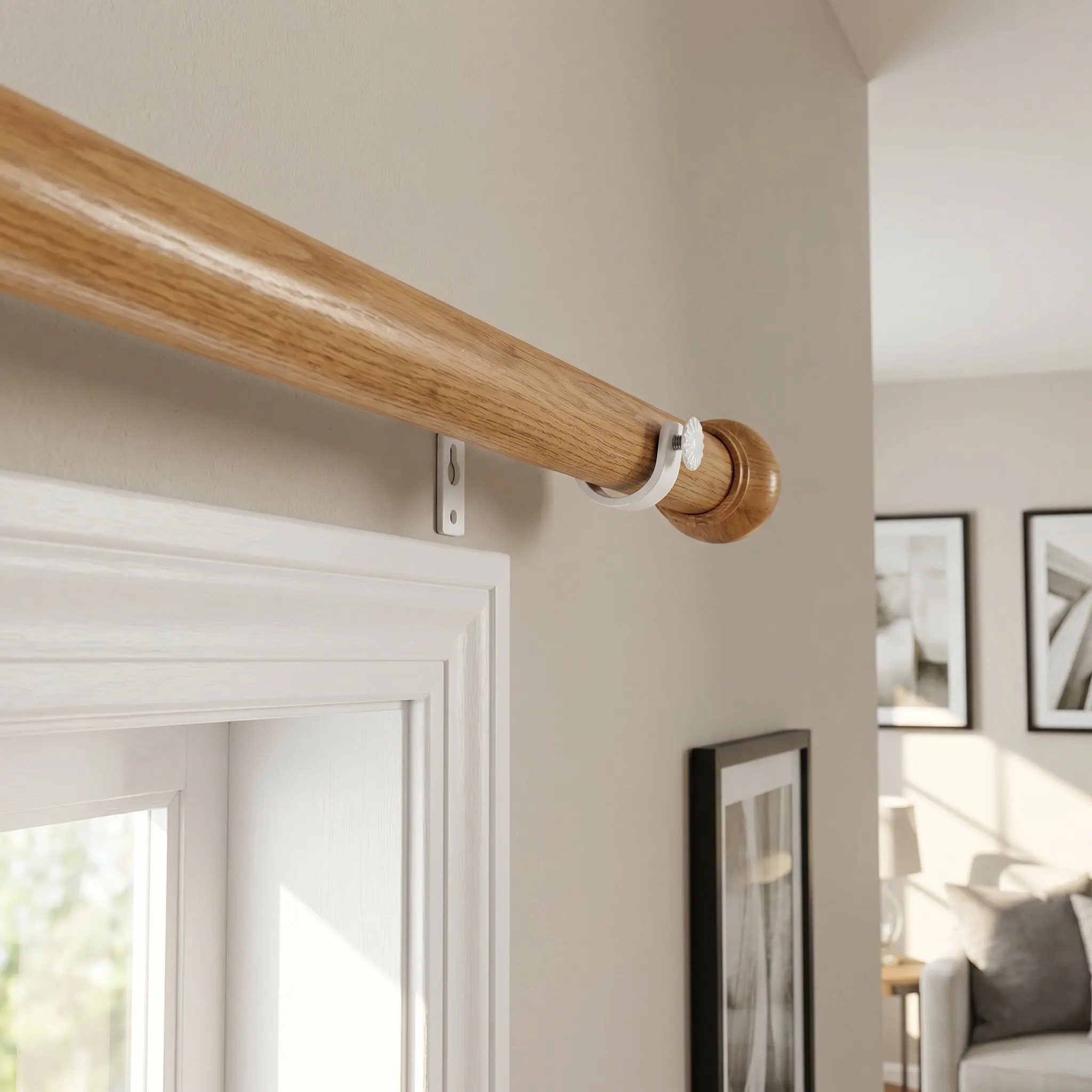 2Pair Heavy Duty Iron Curtain Pole Bracket Secure Fit Style Home Decor Curtain Rod Support Accessories 18-22Mm