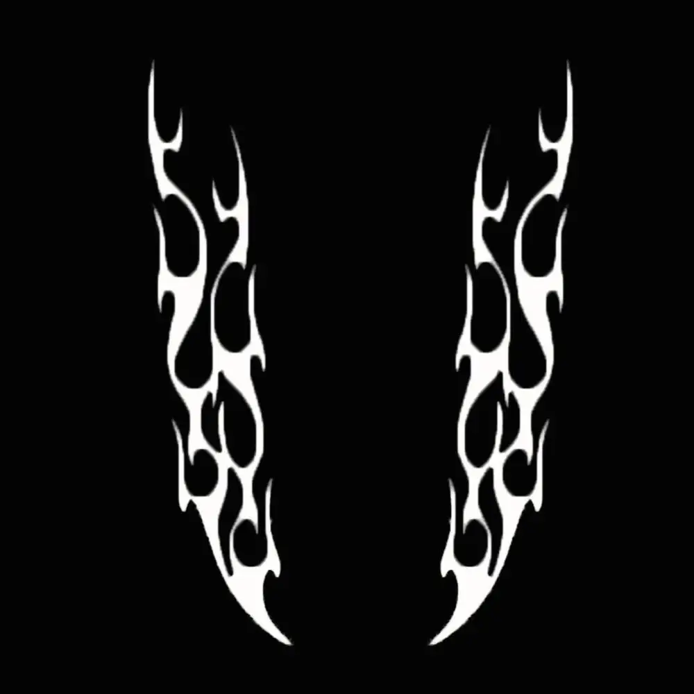 1 Pair Fashion Flame Fire Reflective Car Vehicle Hood Decals Stickers Decoration